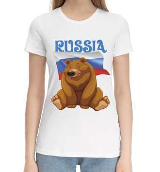 Хлопковая футболка Russia