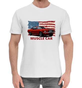 Мужская Хлопковая футболка Muscle car