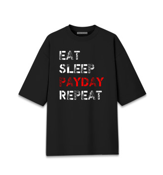 Мужская Хлопковая футболка оверсайз Eat Sleep Payday Repeat