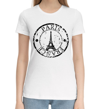 Женская Хлопковая футболка Paris, France
