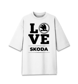 Женская Хлопковая футболка оверсайз Skoda Love Classic