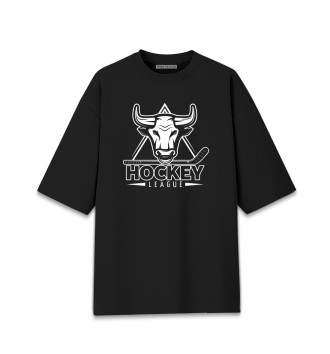 Хлопковая футболка оверсайз Hockey league
