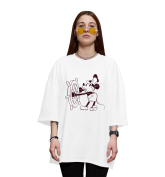 Женская Хлопковая футболка оверсайз Свистит за штурвалом