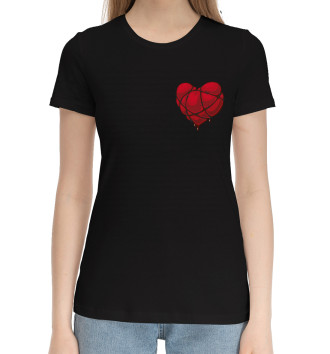 Женская Хлопковая футболка Сердце
