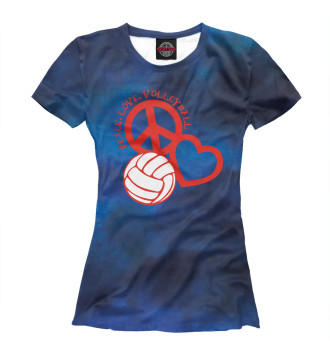 Футболка для девочек Peace-Love-Volleyball