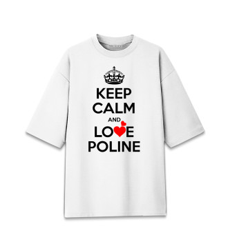 Женская Хлопковая футболка оверсайз Будь спокоен и люби Полину