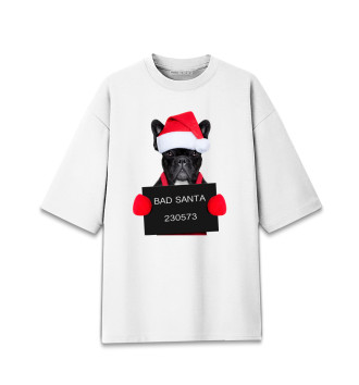 Мужская Хлопковая футболка оверсайз Плохой Санта