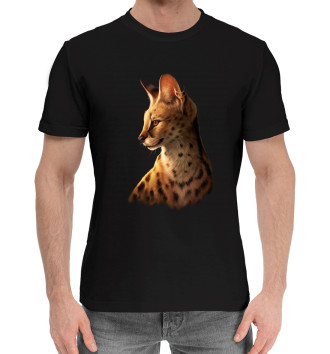 Мужская Хлопковая футболка Дикий кот
