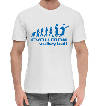 Мужская Хлопковая футболка Volleyball evolution