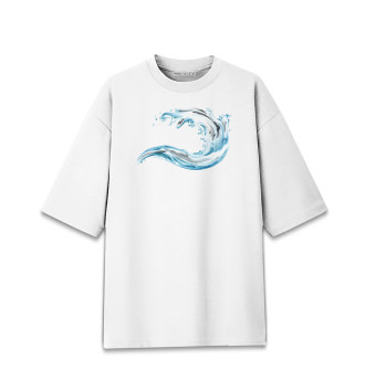 Мужская Хлопковая футболка оверсайз Вода