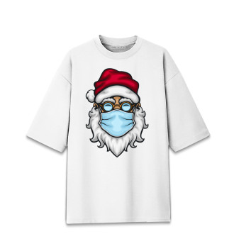 Хлопковая футболка оверсайз Санта в маске