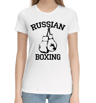 Женская Хлопковая футболка RUSSIAN BOXING