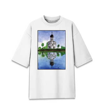 Хлопковая футболка оверсайз Храм