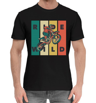 Мужская Хлопковая футболка Ride wild