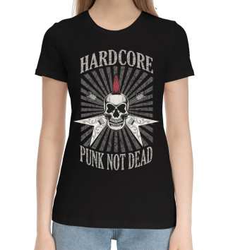 Женская Хлопковая футболка Hardcore punk not dead