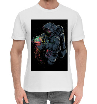 Мужская Хлопковая футболка Космическая Медуза