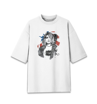 Женская Хлопковая футболка оверсайз Kurt Cobain