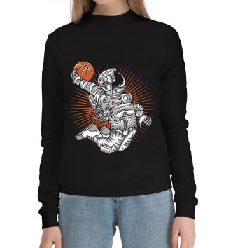 Женский Хлопковый свитшот Space basketball