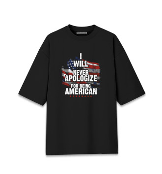 Хлопковая футболка оверсайз Я Американец