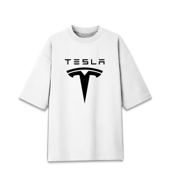 Хлопковая футболка оверсайз Tesla