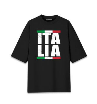 Женская Хлопковая футболка оверсайз Italia
