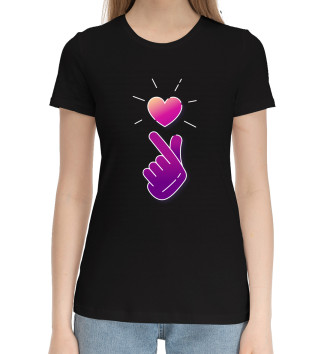 Женская Хлопковая футболка Сердце