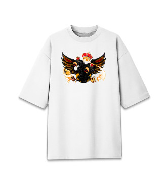 Мужская Хлопковая футболка оверсайз Двуглавый орел