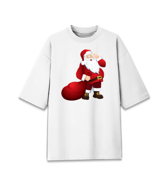 Мужская Хлопковая футболка оверсайз Дед Мороз