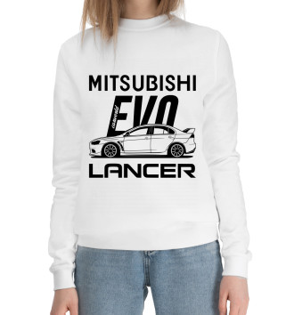 Женский Хлопковый свитшот Mitsubishi Lancer Evo X Side Best