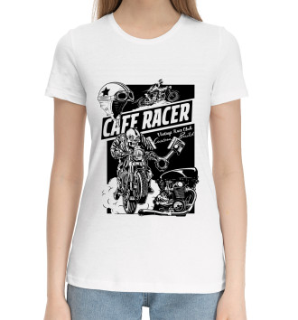 Женская Хлопковая футболка Cafe racer