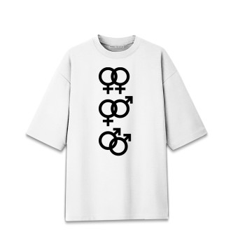 Женская Хлопковая футболка оверсайз Знаки Марса и Венеры