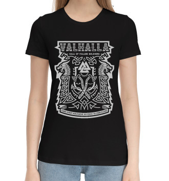 Женская Хлопковая футболка Вальхалла - дворец павших воинов