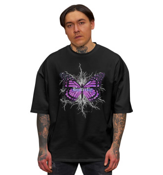 Мужская Хлопковая футболка оверсайз Gothic Butterfly